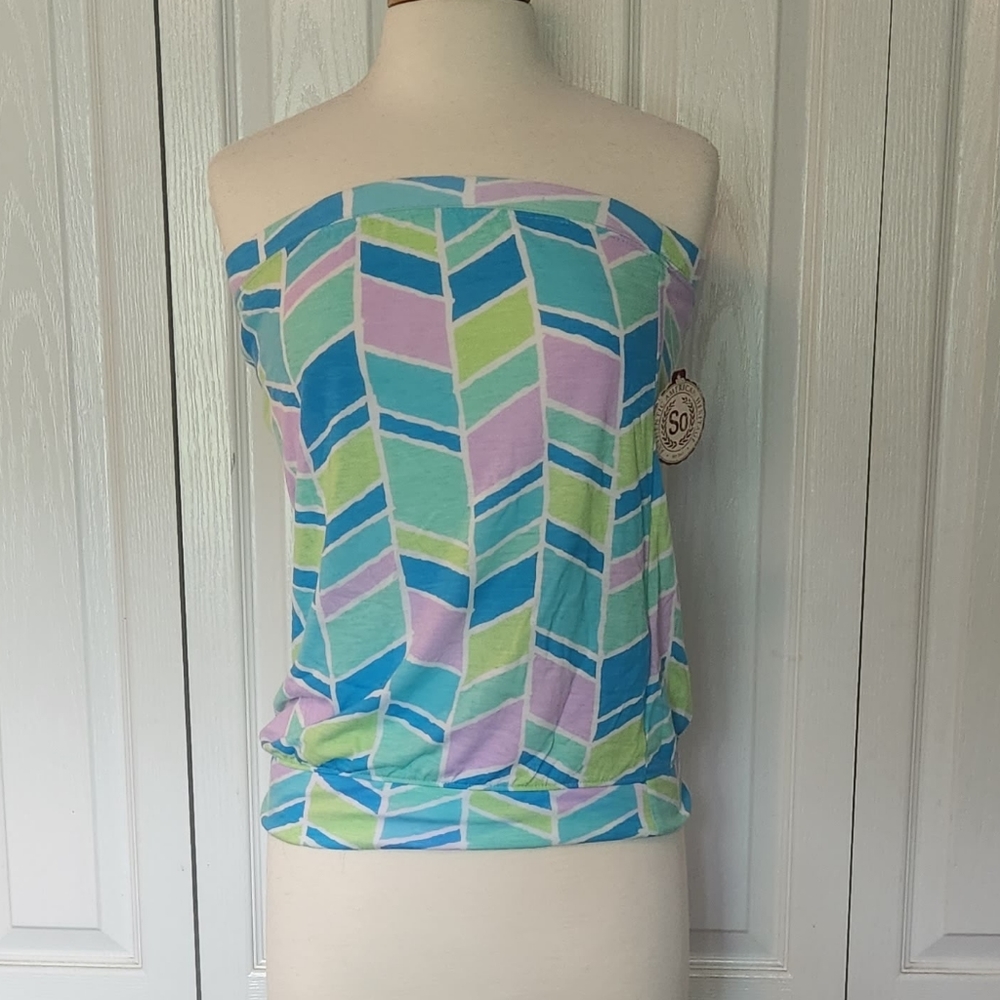 SO Colorful Banded Tube Top M